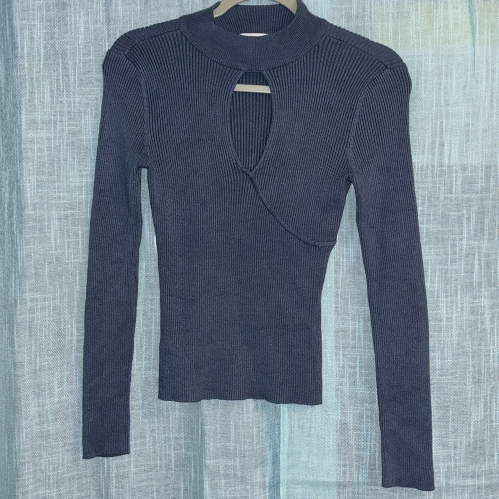Planet Gold Keyhole Neck Knit Top